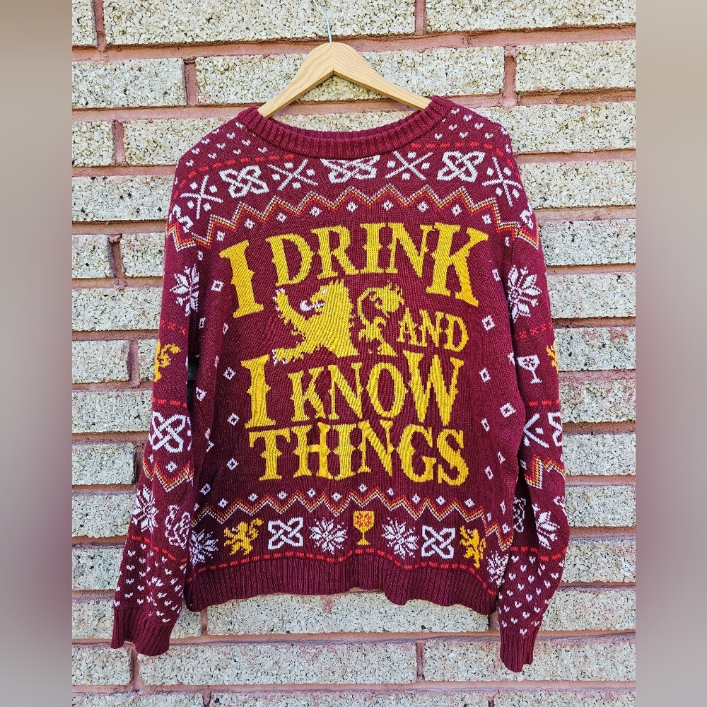 Game of Thrones I Drink Ugly Holiday Christmas Sweater - Mens Medium